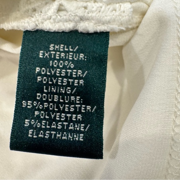 Lauren Ralph Lauren Lace Crochet Floral White Sheath Shift Sleeveless Dress 8P - Picture 8 of 9